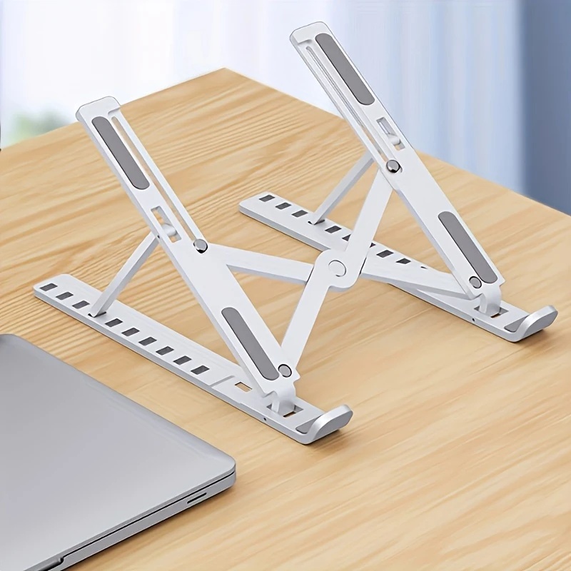Draagbare kunststof laptopstandaard - Ergonomische hoekaanpassing, lichtgewicht duurzaam Werkruimte Organisatie Thuiskantoorgebruik: WHITE