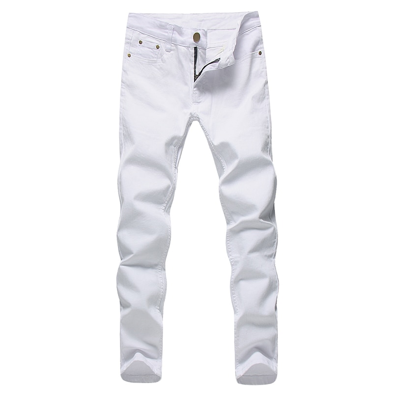 Pacific Utilfreds ubehag 2022 mænd stretch jeans hvide denim bukser til mandlige forår og efterår  retro bukser casual 27-36 jeans størrelse #39 – Grandado