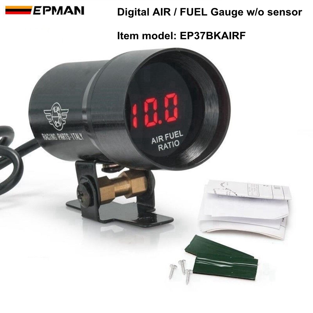 EPMAN 37mm Digital Geraucht Volt Meter Wasser Temp Öl Temp Messgerät Öl Drücken Sie Messgerät Schub Turbo Meter Tachometer EP-DGT-AF: Luft Treibstoff raito Messgerät