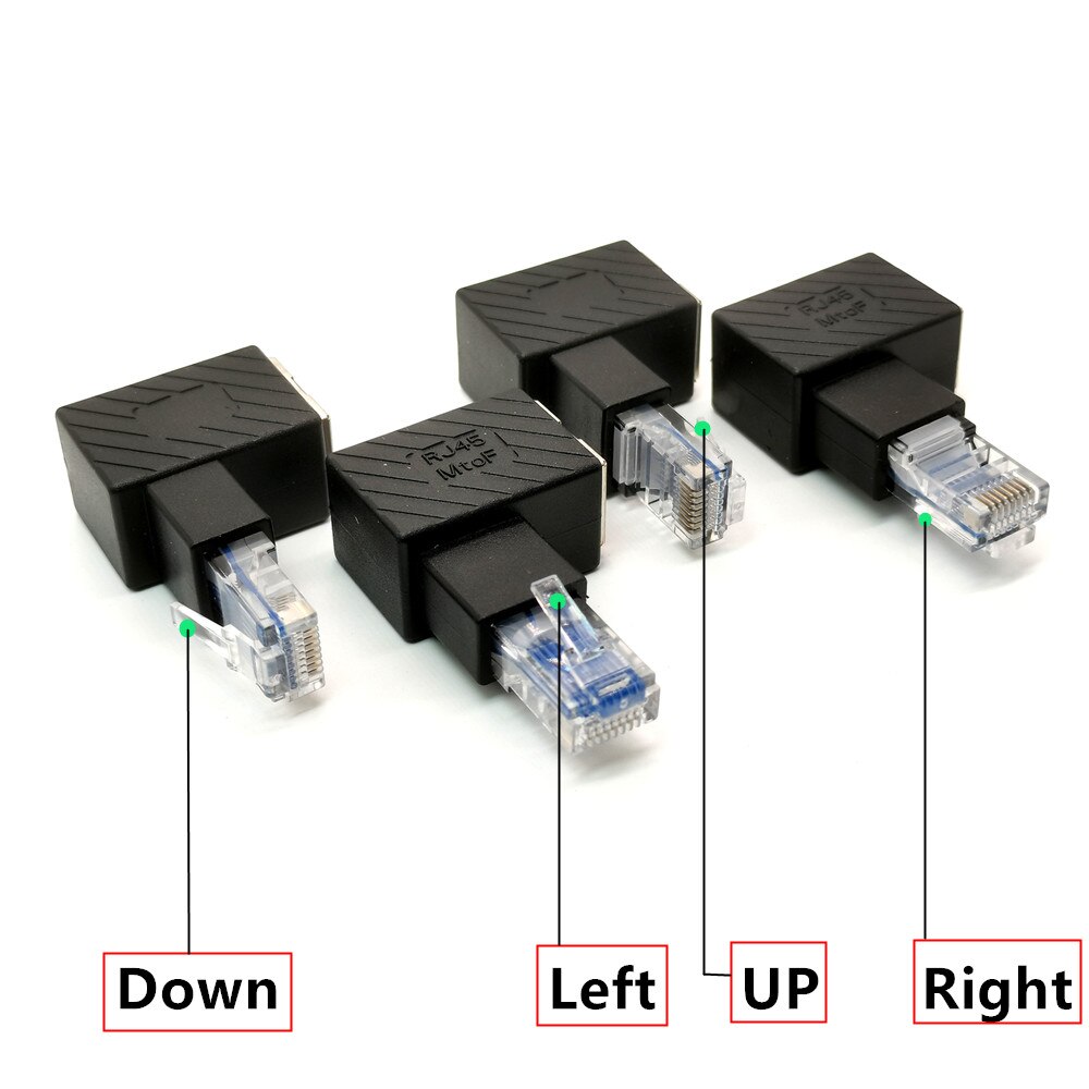 Netwerk Extension Adapter RJ45 Ethernet Adapter Up Down Links Haaks 90 Graden 8P8C Ftp Stp Utp Man-vrouw lan Ethernet