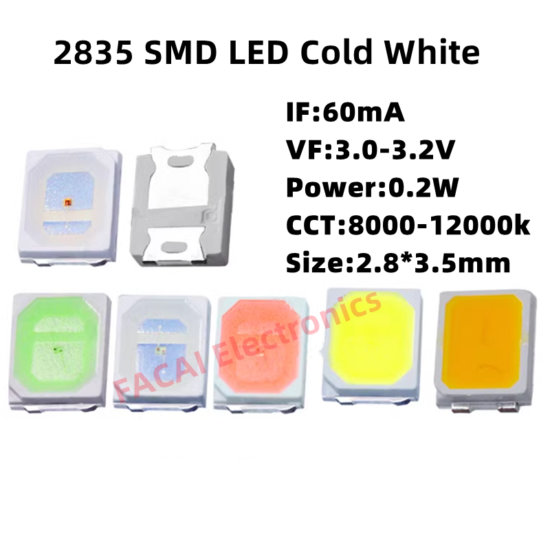 2835 SMD LED Red Yellow Green White Blue Orange Pink Ice Light Emitting Diode 100pcs/Lot: Ivory