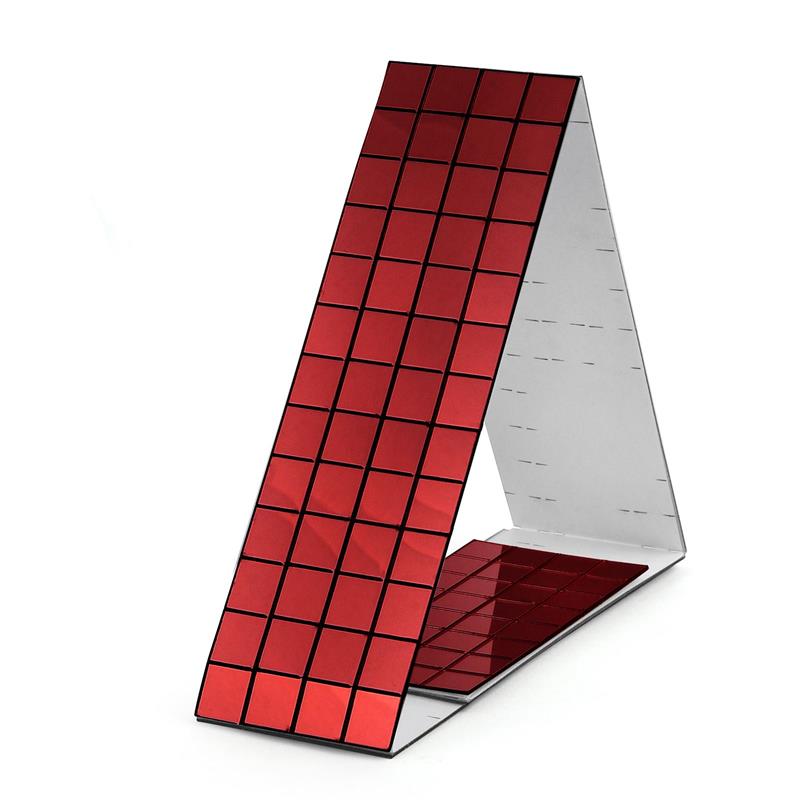 3D Self-Adhesive Real Glass Craft Mini Square Mirrors Mosaic Tiles Stickers Bathroom DIY Handmade Craft Home Decoration Making: army green / 10CM*10CM