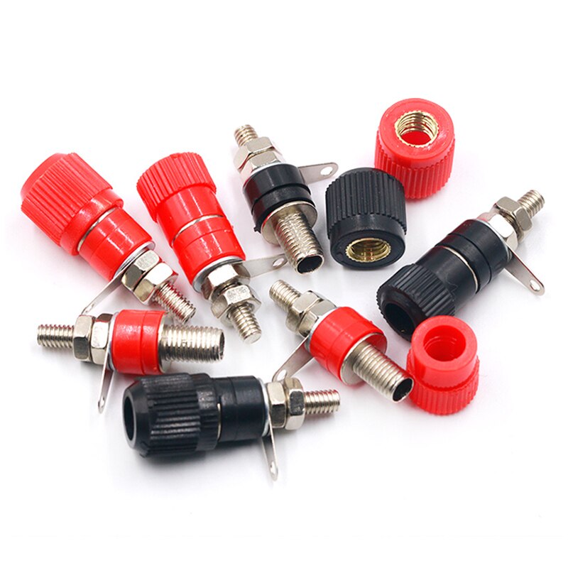 10 Stks/partij Terminal Blokken JS-910B 4Mm Versterker Terminal Connector Bericht Banana Plug Jack Mount Zwart 5 Rode 5: 5Red 5Black-M