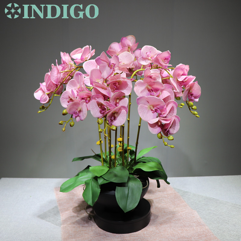 INDIGO - 3D Printing Petals Phalaenopsis White Orchids (7 Flowers/Stem) Real Touch Wedding Flower Floral Party