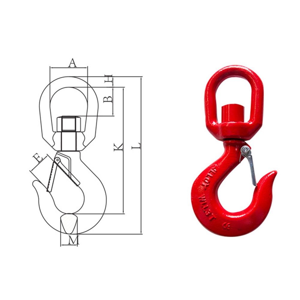1 Ton Forged Lifting Industrial With Latch Shackle Accessories Swivel Eye Hook Quick Release Alloy Steel Crane Rigging