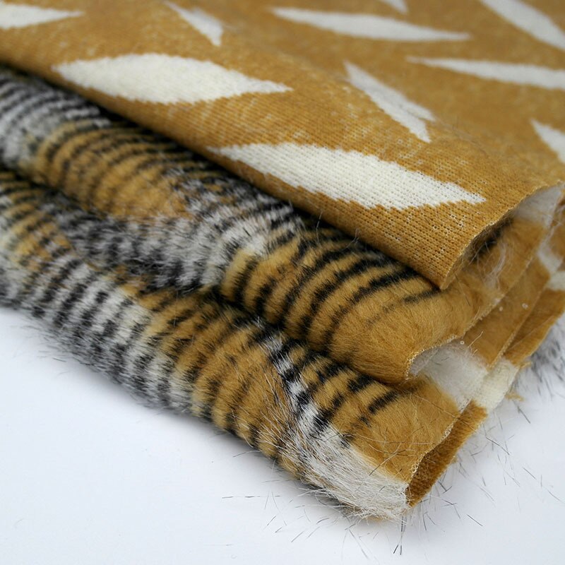 160*100cm brown pheasant jacquard fluffy fourrure artificial plush faux fur fabric for coat case vest fausse fourrure tissu