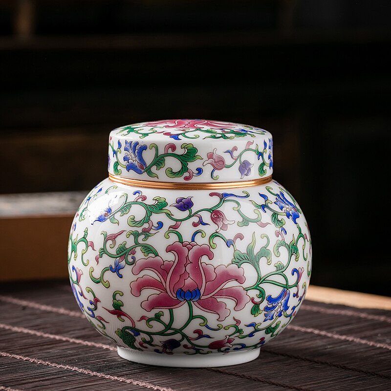 Tea Caddy Ceramic Jar Tea Box Storage Tank Kitchen Food Container Decorative Jar Tea Organizer Tea Tins Organize Box Sugar Bowl: 05