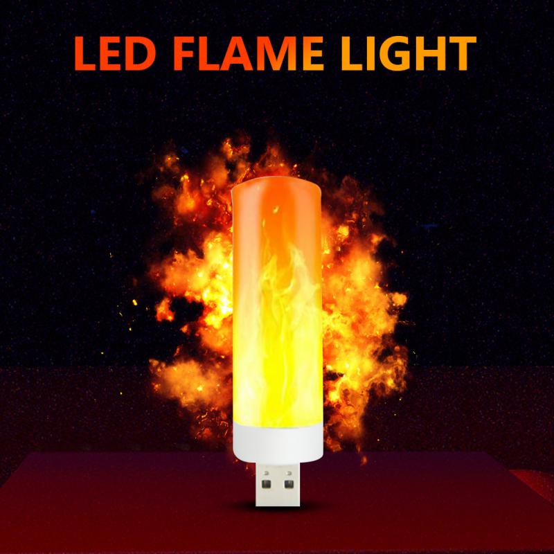Led Oogbescherming Leeslamp Usb Plug Lamp Computer Mobiele Power Opladen Kleine Boek Lampen Kleine Ronde Licht Nachtlampje: flame lamp