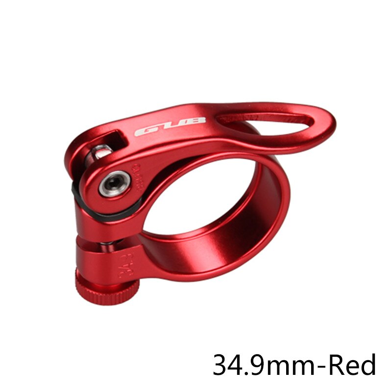 31.8/34.9mm Rode Zadelpenklem Zwart Goud Blauw Titanium Fiets Ultralight Lock Fiets Zadelpennen Klemmen Bike Zadelpen clip GUB: red-34.9mm