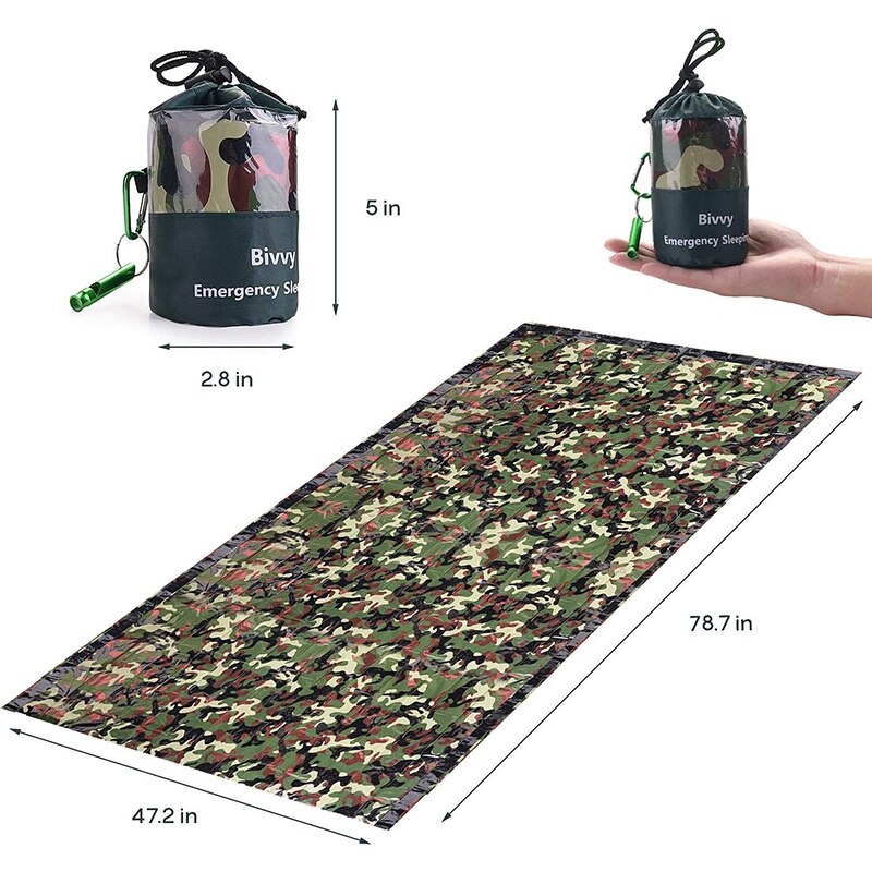 Camping Notfall Schlafsack Camo Sack Ultraleicht Wasserdichte Thermische Raum Decke Überleben Kits für Outdoor Camping