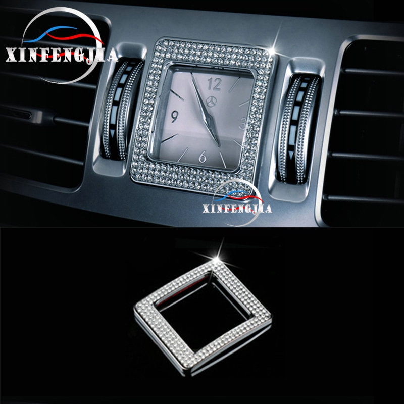 Voor Mercedes-Benz S E CLS Klasse W221 W212 C218 Goud Zilveren Crystal Stijl Center Klok Frame Cover Trim