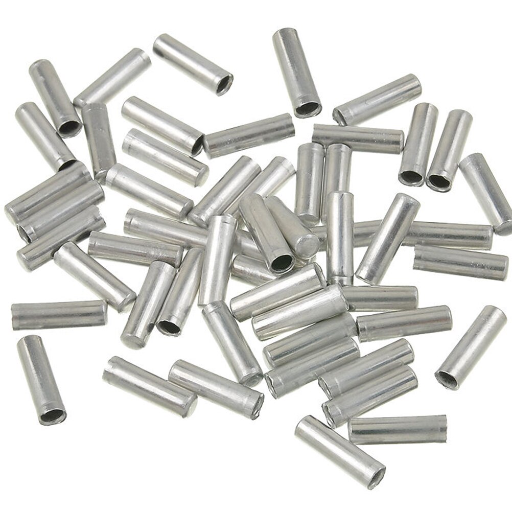 100x Bicycle Bike Brake Cable Tips Shifter Caps End Crimp Silver