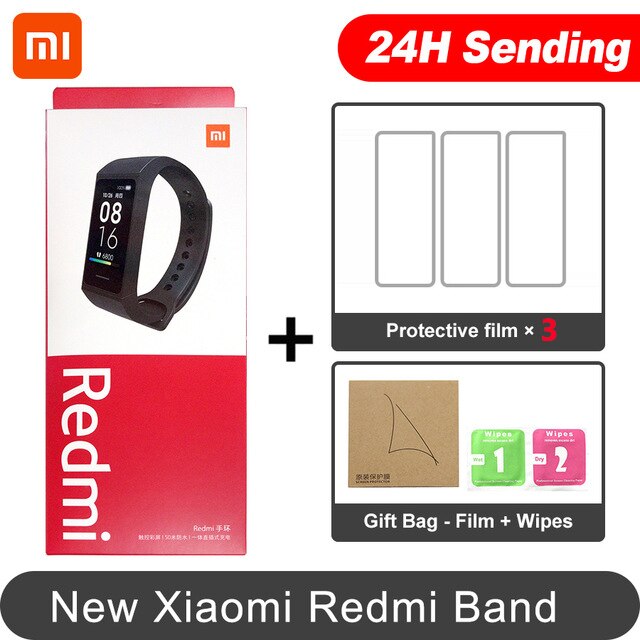 In Magazzino Xiaomi Redmi Band Smart Wristband Fitness Del Braccialetto Più Viso 1.08 "Touch Screen a Colori 14 giorni 2020 redmi banda intelligente: Add Film X 3