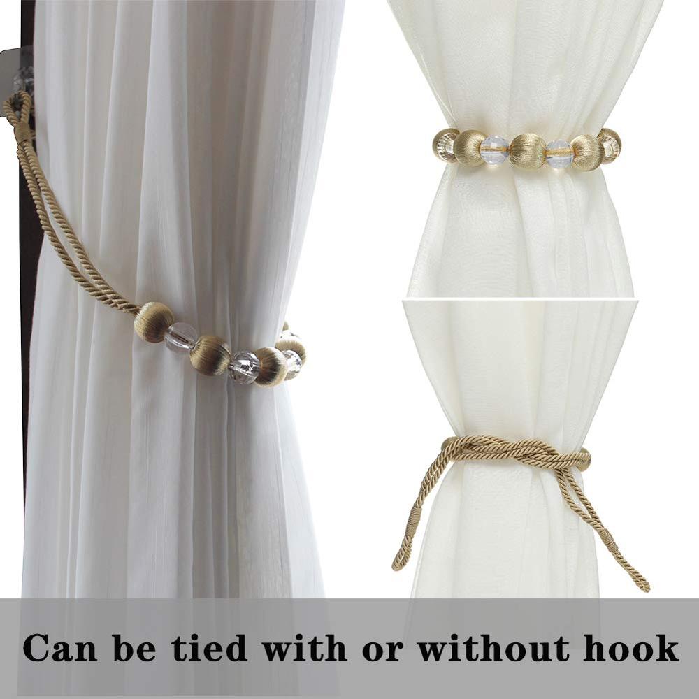 2 Stuks Gordijn Tie Backs Touw Gordijn Tiebacks Met Elegante Kristallen Kralen Gordijn Decor Accessoires Clips Gordijn Houder Voor Laken