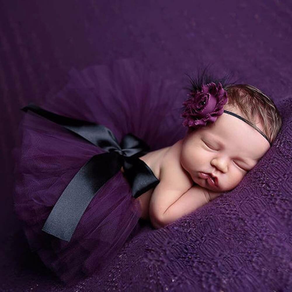 Pasgeboren Fotografie Props Zuigeling Kostuum Outfit Prinses Baby Tutu Rok Hoofdband Baby Fotografie Prop Met Echte Foto