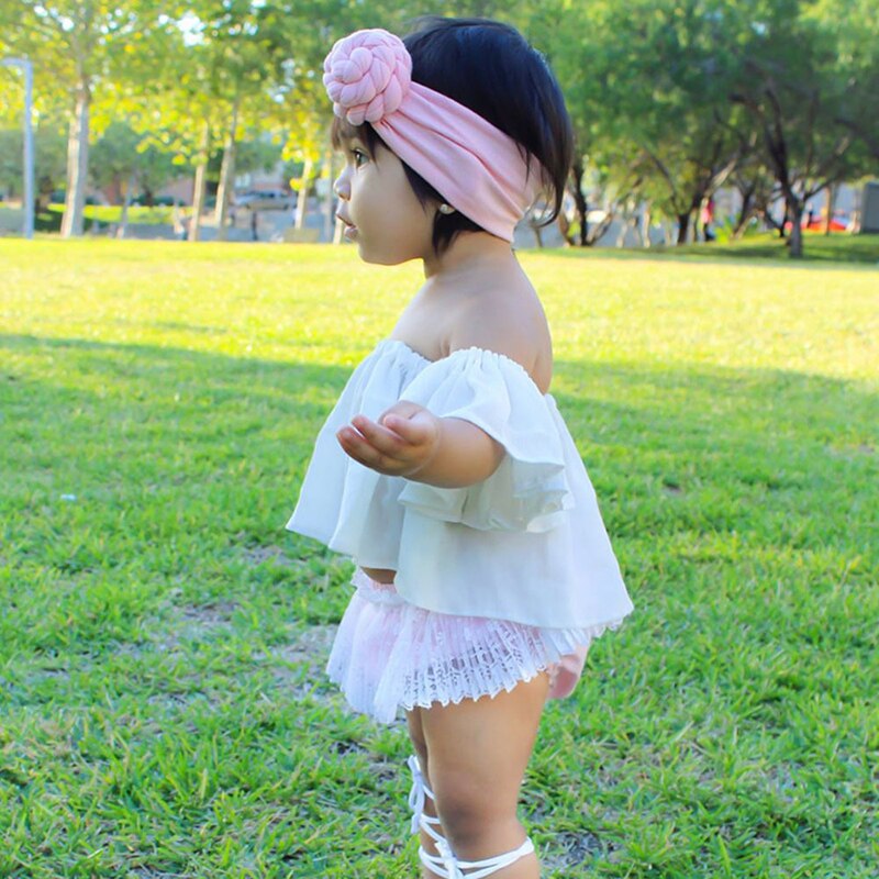 Diadema elástica con nudo para bebé y niña, accesorios para el cabello Kawaii de Color sólido, turbante de algodón suave para bebé de 1 a 6 años