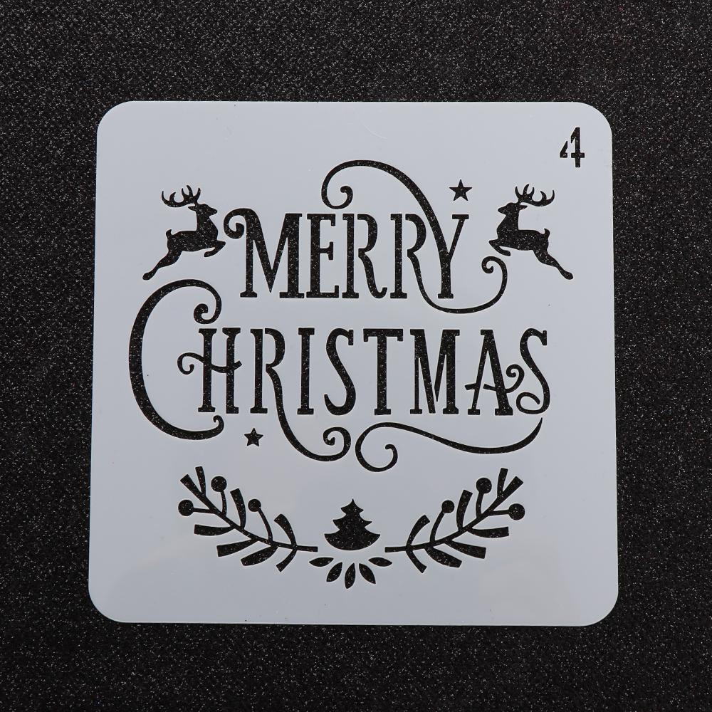 Plantillas huecas de Navidad para pintura de pared, álbum de sellos para estampado de álbum, tarjeta de papel en relieve decorativa, plantilla de flores