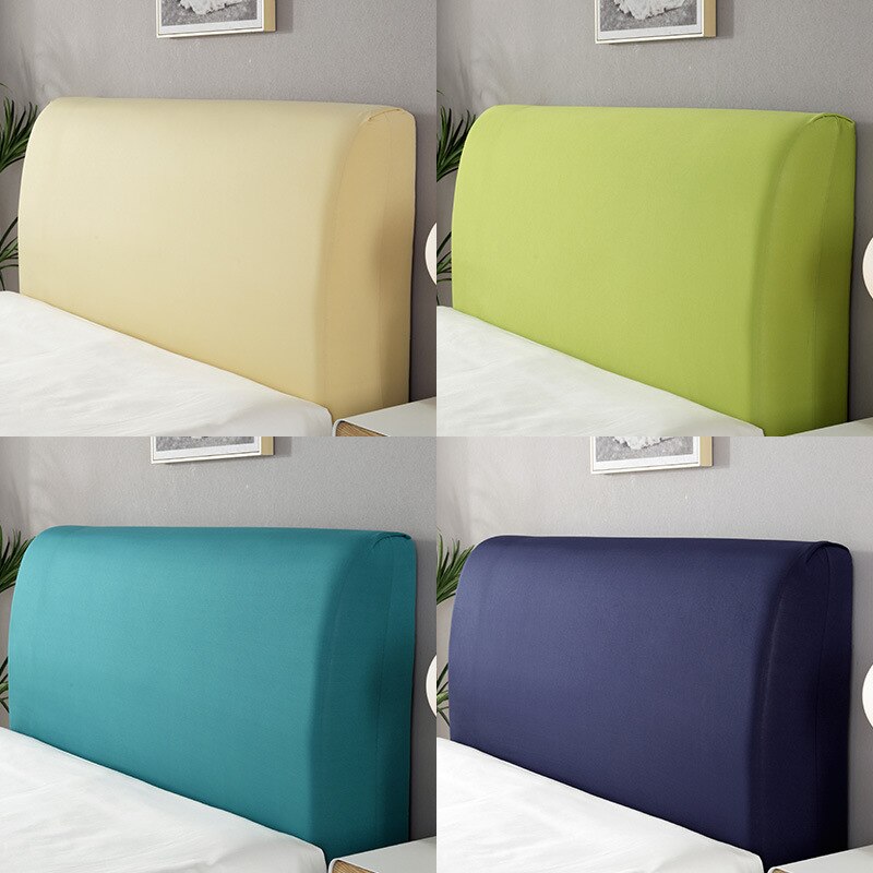 Headboard Bedhead Cover Dust Cover Solid Color Durable Bed Back Protection Elastic All-inclusive Soft Cozy Bedhead Cover