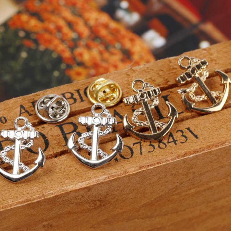 Jewelry Ornaments Boat Ship Wallerman Anchor Sailor Charm Captain Jewelry Navy Style Brooch Lapel Pirate Anchor Pin