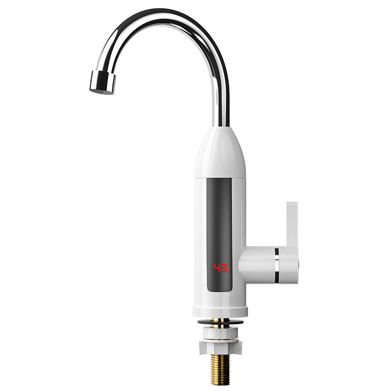 3000W 220V Electric Kitchen Water Heater Tap Instant stainless steel Water Faucet Heater Cold Heating Faucet: WHITE / EU Plug