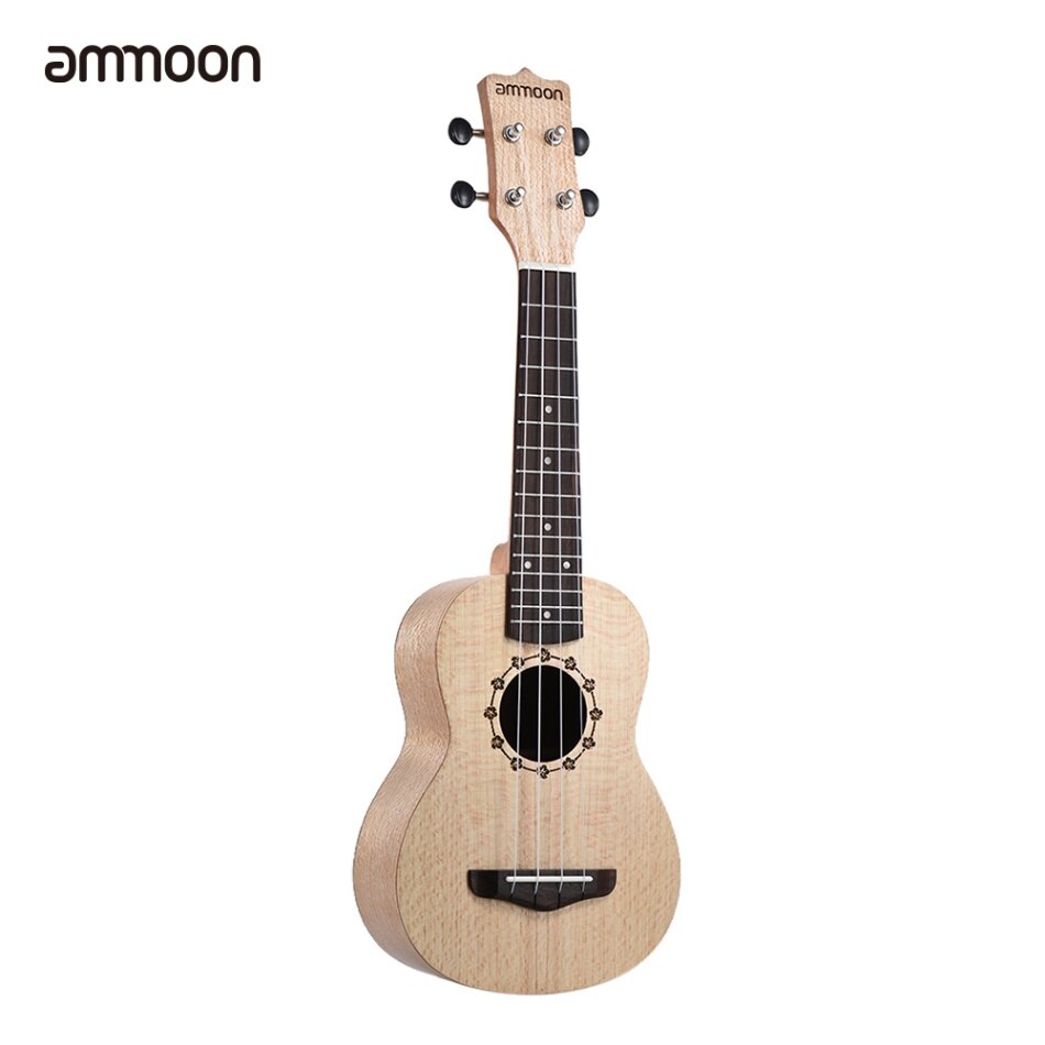 ammoon 21&quot; Ukulele Sapele Acoustic Ukulele 15 Fret 4 Strings Stringed Musical Instrument 19 Styles for Option: Style 19