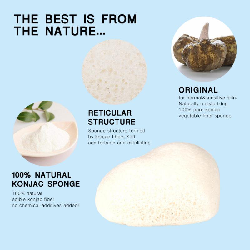 4 PCS/SET Natural Soft Konjac Facial Puff Face Body Cleanse Washing Sponge Exfoliator Cleansing Sponge Puff