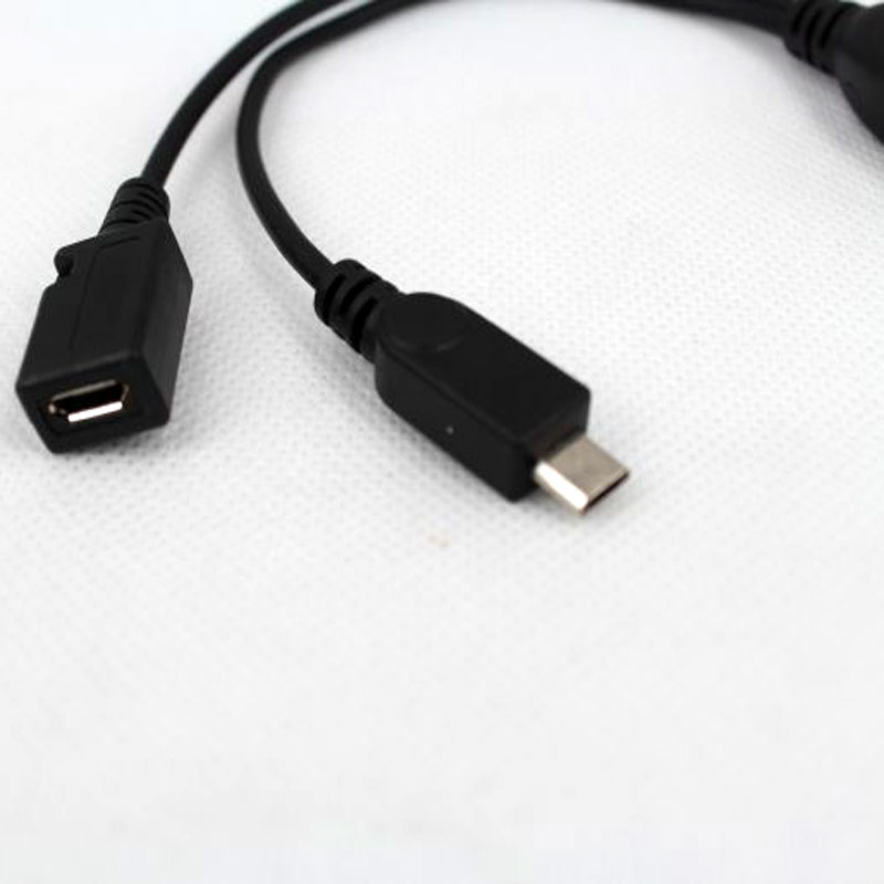 2 in ogt usb han host power y splitter usb adapter til mikro 5 pin han hun til telefon kabel strømkabel