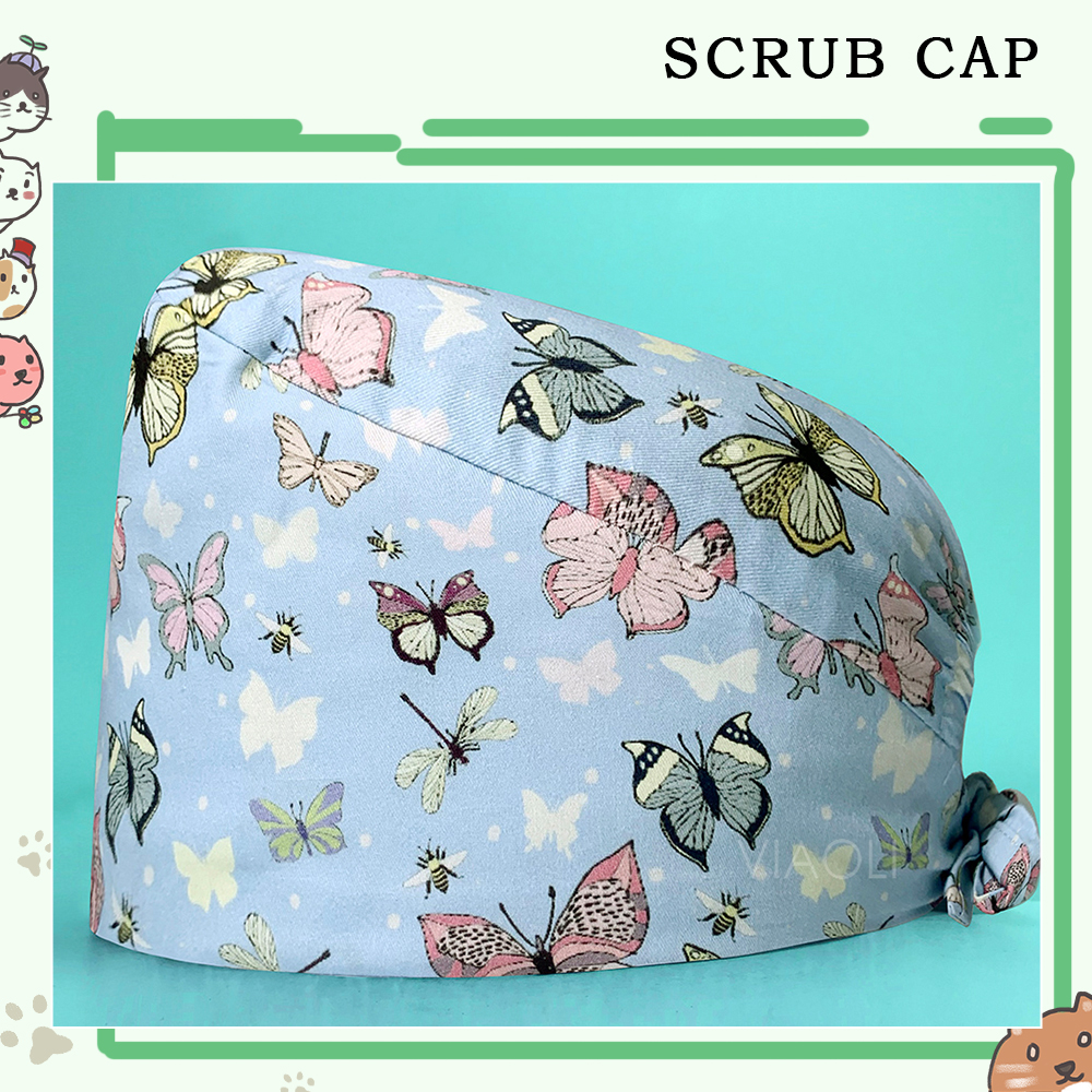 Scrubs Caps Mode Nurse Cap Dier Bedrukt Verstelbare Chirurgische Hoed Ziekenhuis Accessoires Dierenwinkel Werkhoeden