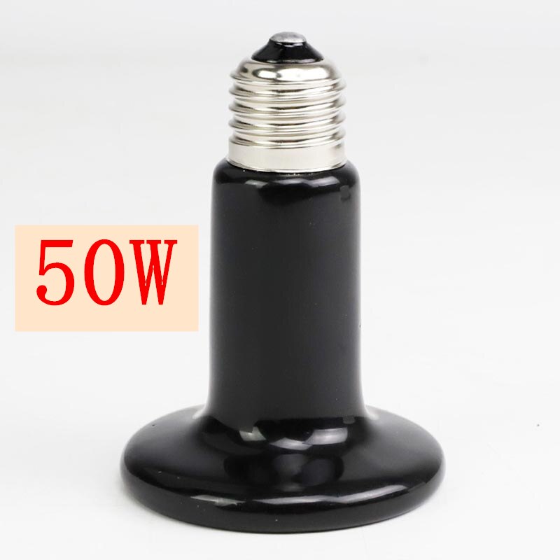 Lámpara de infrarrojos lejanos para reptiles, lámpara de cerámica para calefacción, preservación del calor, Bombilla de calefacción para mascotas, caja de cría, lámpara cálida: 50W