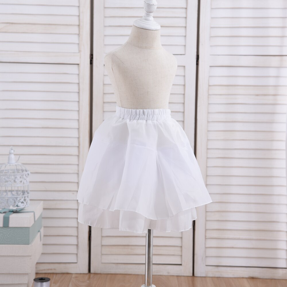 Yoliyolei poliestere estensibile 0-12 anni Flower Girls sottoveste bianco puro 3 strati S M L sottogonna elastica per bambini disossata: S (Waist 42-60cm)