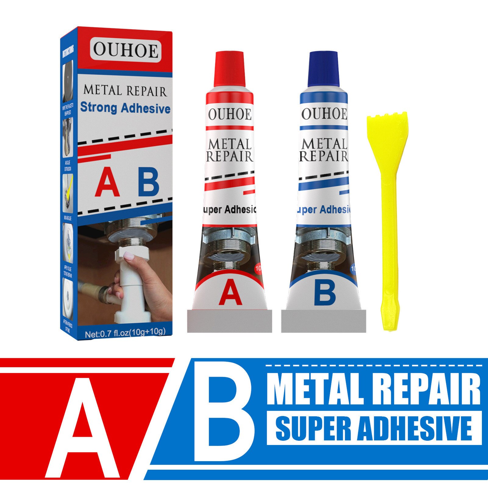 Metal Glue Heavy Duty Weld Magic Metal Cast Iron Repair Paste Set 30g Industrial Heat Resistance Cold Weld Metal Repair Paste