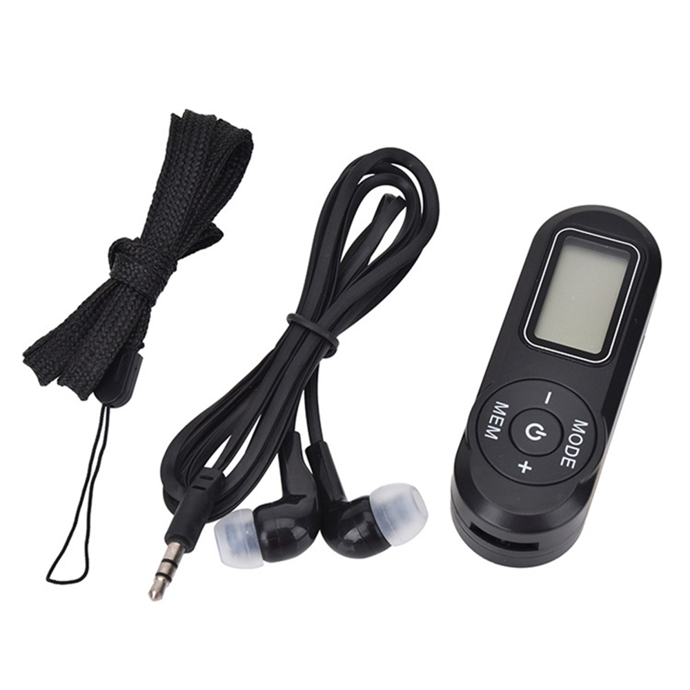Portable Mini FM Radio Digital Display FM Receiver Retro FM Player Style DSP with Headphones Lanyard Radio Stations Speaker