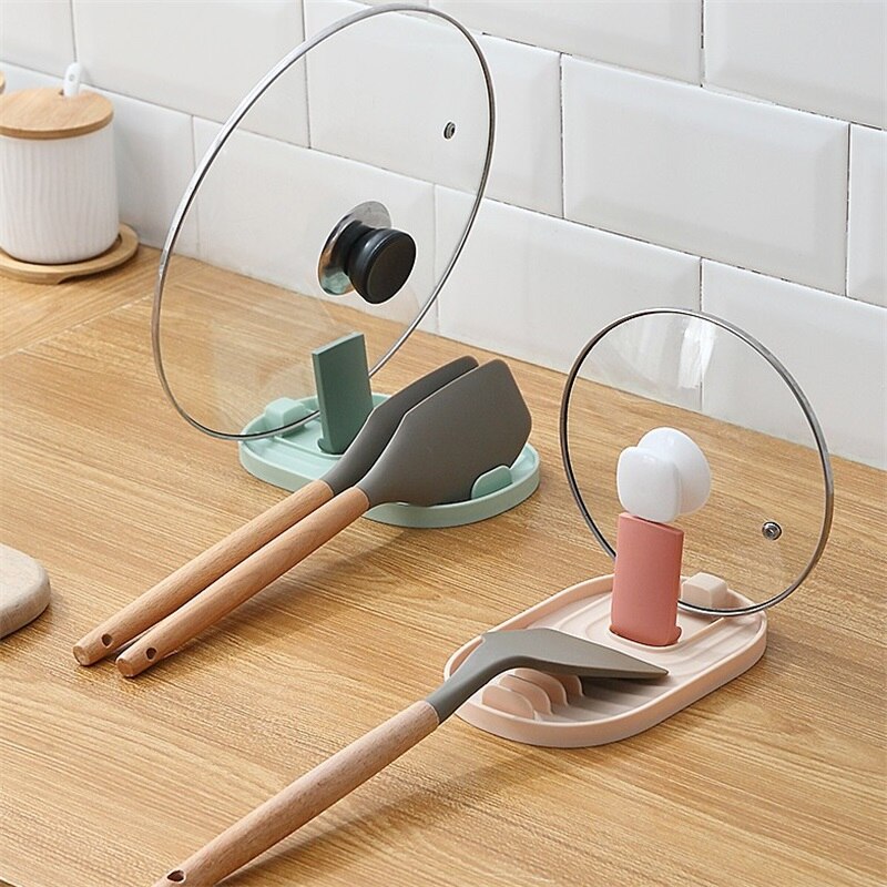 Accesorios novedosos de cocina, utensilios de cocina, cuchara, tenedor, soporte para tapas, organizador, estante, estantes y soportes para artículos pequeños