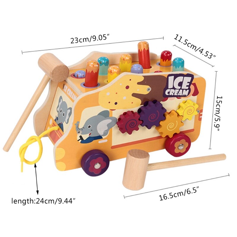 Holz Hammer Eis Warenkorb freundlicher Spaß Spielen Hamster Whac-a-Maulwurf wurzel Spiel Spielzeug