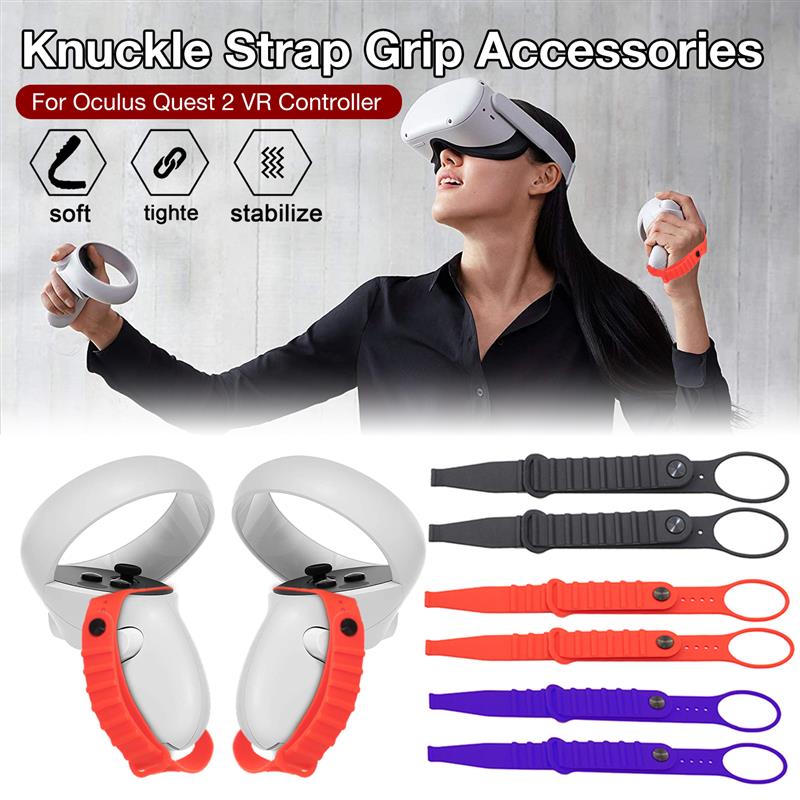 VR Touch Controller Knuckle Straps for Oculus Quest 2 VR Skin Sticker Touch Controller Grip Adjustable Knuckle Strap Accessories