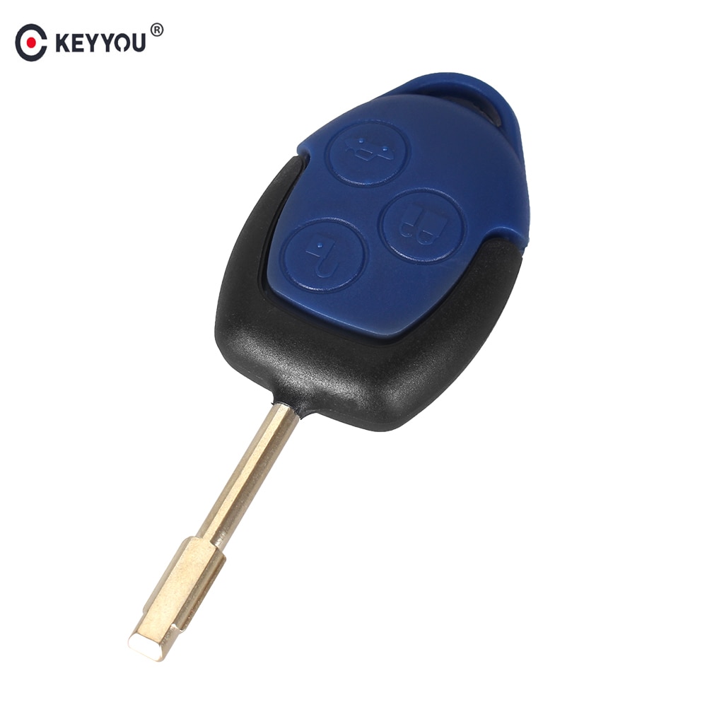 Keyyou 10X 3 Knoppen Connect Set Afstandsbediening Auto Sleutel Shell Cover Case Styling Voor Ford Transit Blue Case