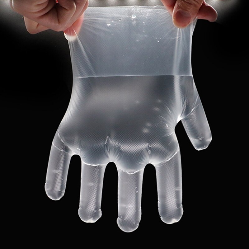 100 stuks plastic wegwerphandschoenen voor restaurantkeukens, barbecues, milieuvriendelijke voedselhandschoenen, beschermende handschoenen