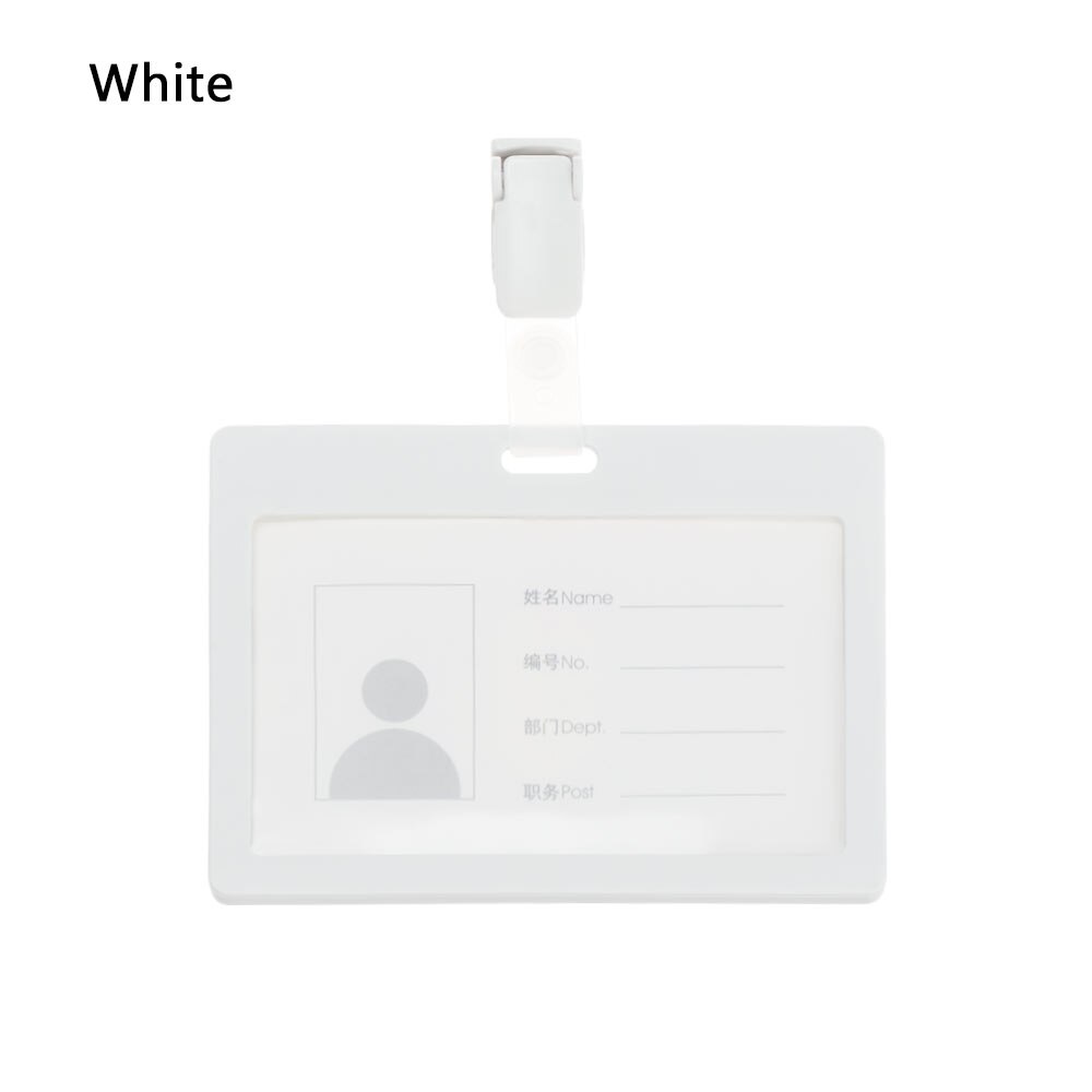 Porta Badge identificativo medico infermiere sostituibile con Clip porta biglietti da visita nome porta Badge per carta di credito carta d'identità biglietto da visita: A-White