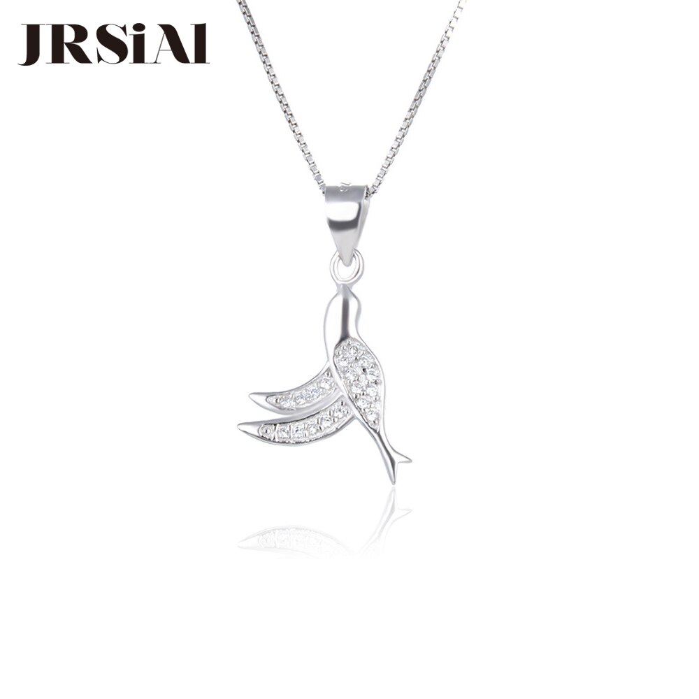 JRSIAL Dame Halskette Anhänger Kleine Frische Süße Schmuck S925 Sterling Silber Schlüsselbein Kette Nette Vogel Anhänger JRP0034