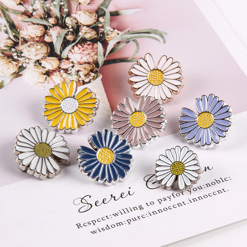 Botones pequeños en forma de Margarita de 25mm, botones de flor de sol, botón de resina para Metarl para ropa, abrigo, suéter, accesorios DIY