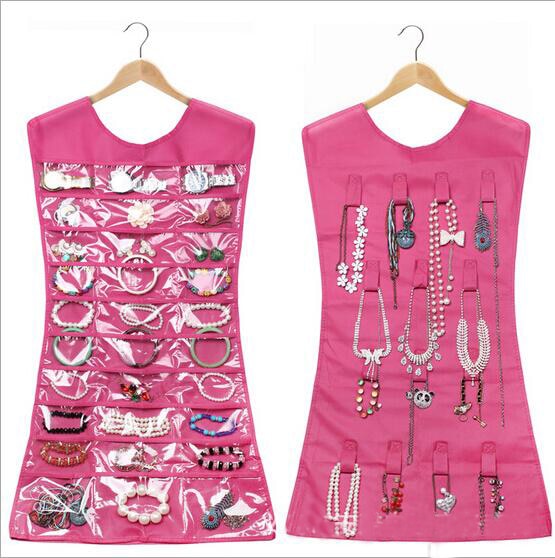 hanging 1Pc 30 pocket 24 hanging loop storage bag jewelry holder necklace Bracelet earring ring jewelry organizer bag