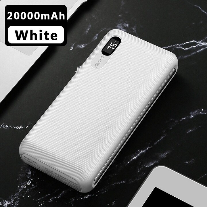 Mcdodo Power Bank 20000 Mah Dual Usb Snel Opladen Powerbank Externe Batterij Bank Voor Xiaomi Iphone 11 Samsung Lg Draagbare lader: 20000mAh White