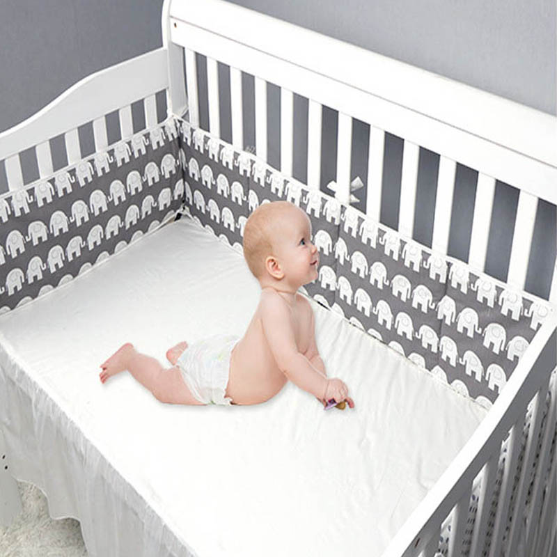 4 stk baby krybbe seng beskytter pude nyfødt småbørn barneseng kofanger sikkerhed småbørn klapvogn madras hegn