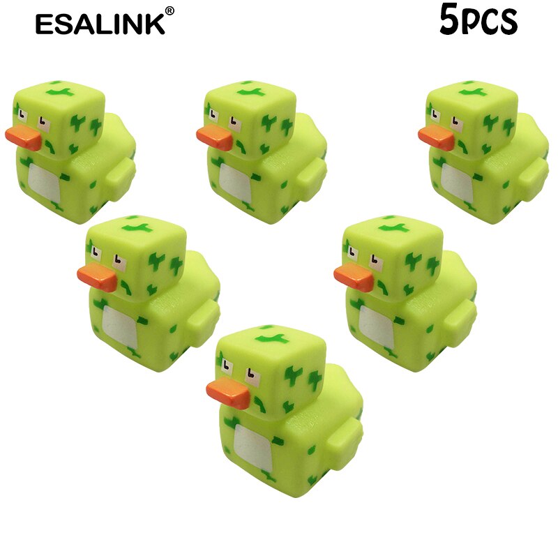 ESALINK15Pcs 5CM Baby Spielzeug Bad Quadratischen Muster Ente Baby Bad Spielzeug Gummi Ente Baby Badewanne Set Neugeborenen Badewanne: YN184D-5PCS