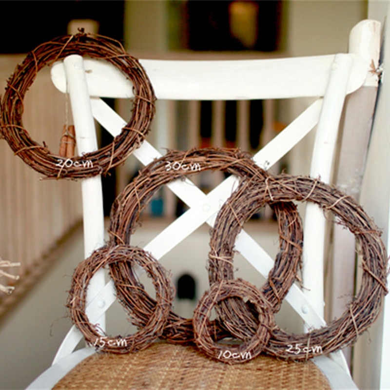 Natural Grapevine Wreath Star Heart Ring Shape DIY Crafts Base for Christmas Wreath Garland Home Decoration
