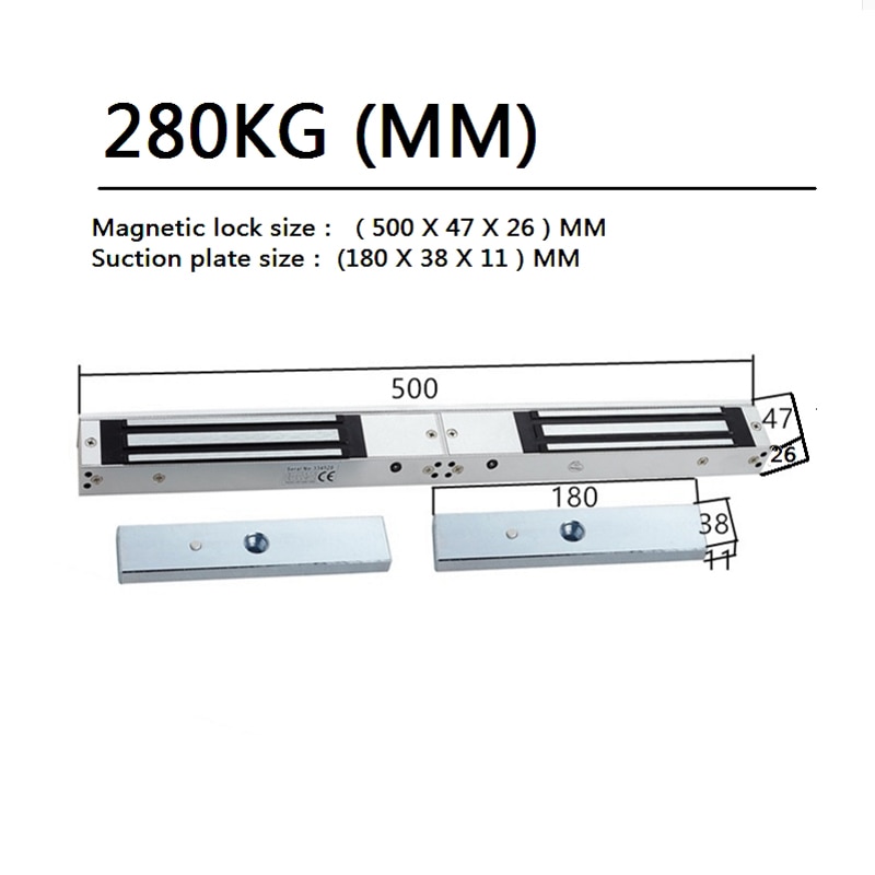 180kg /280kg/380kg two-door magnetic lock with Mounting bracket wooden door magnetic lock Two-door electric suction lock jewels
