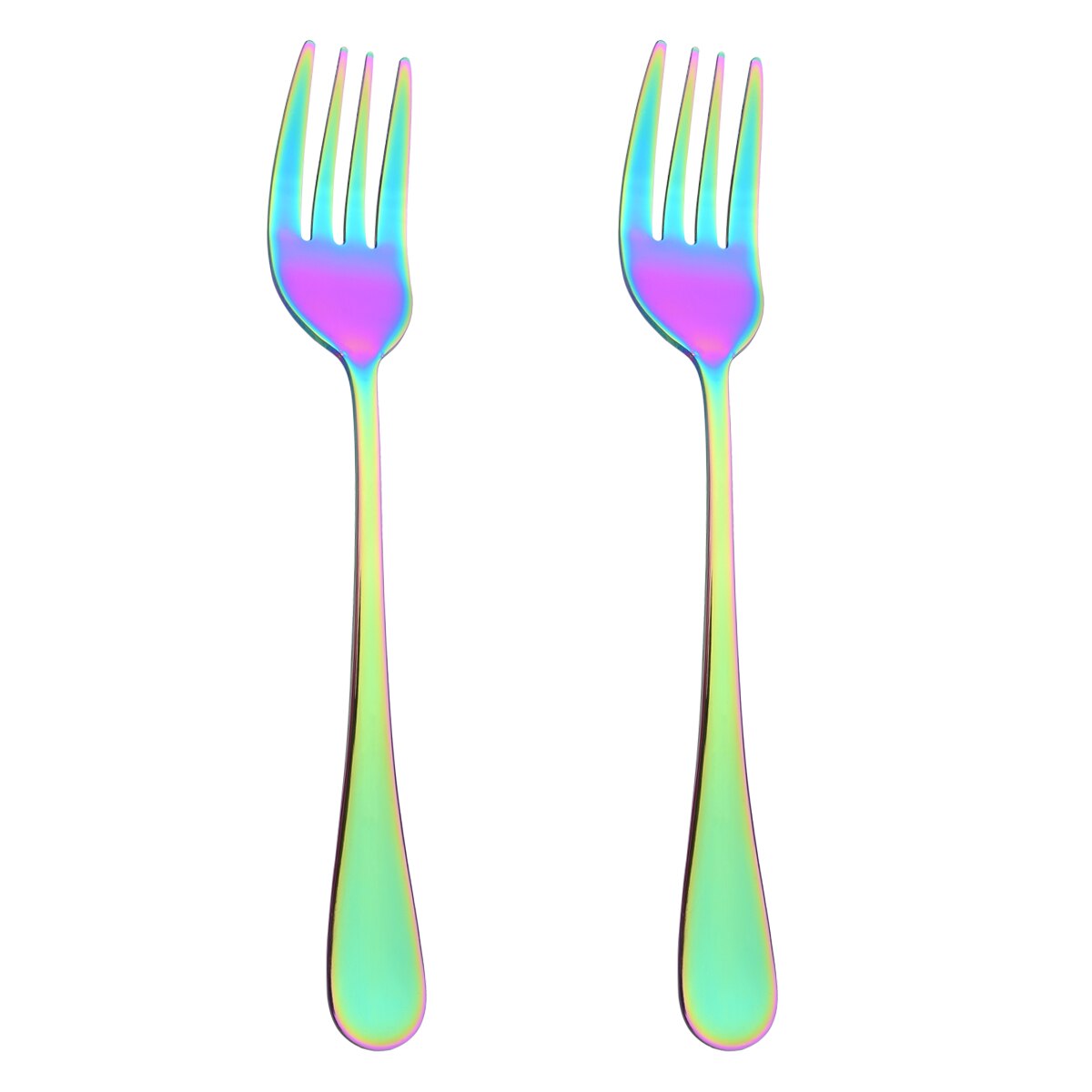 2Pcs Big Salad Serving Spoon Fork Set Mix Spoon Pot Porridge Tool Public Restaurant Serving Kitchenware Using Buffet Utensil: Rainbow C