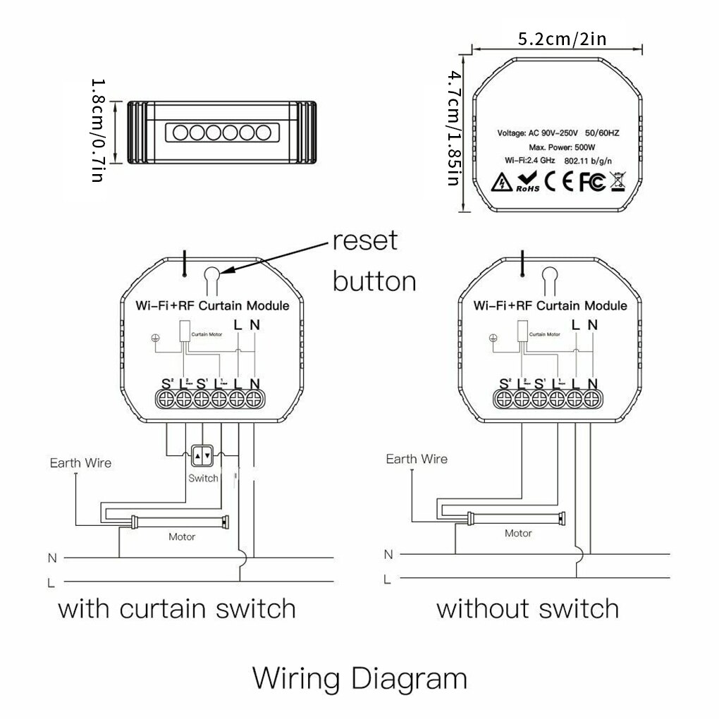 Smart Life WiFi Curtain Switch Module for Roller Shutter Blind Motor Smart Home Google Home Google Alexa Voice Control