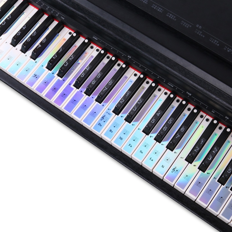 Autocollant numérique pour clavier de Piano, étiquette de Note musicale, touche universelle, dégradé coloré, 88/61/54