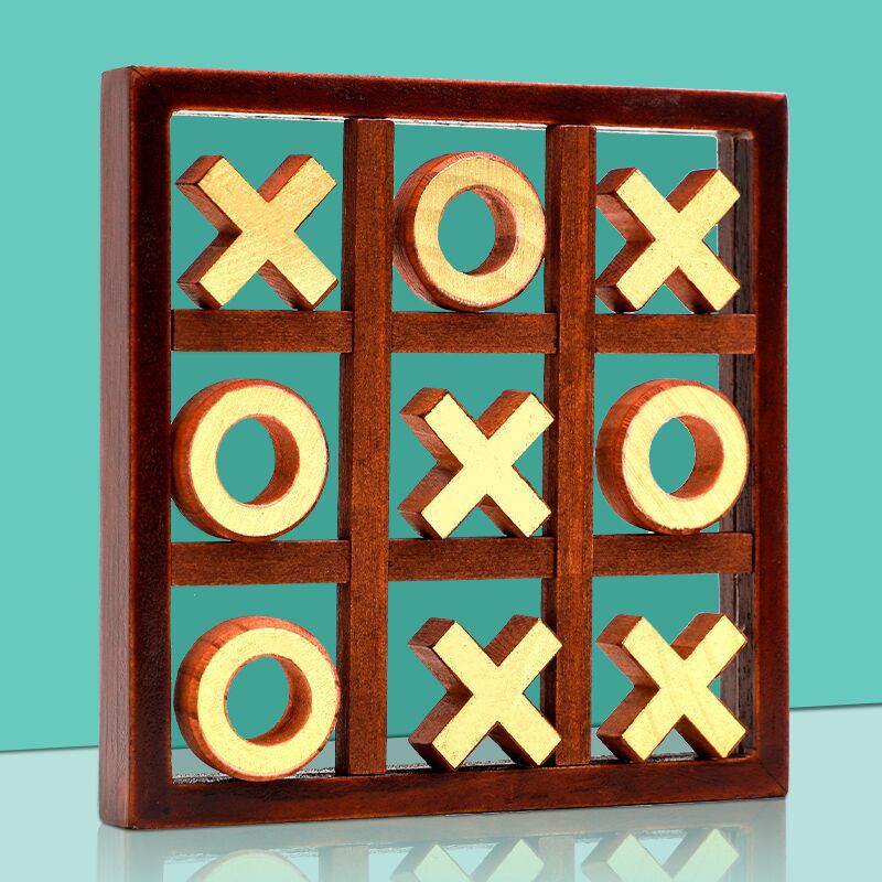 Classic Family Board Game Noughts And Crosses Game Wooden Family Board Game Set For Family Parties And Guests